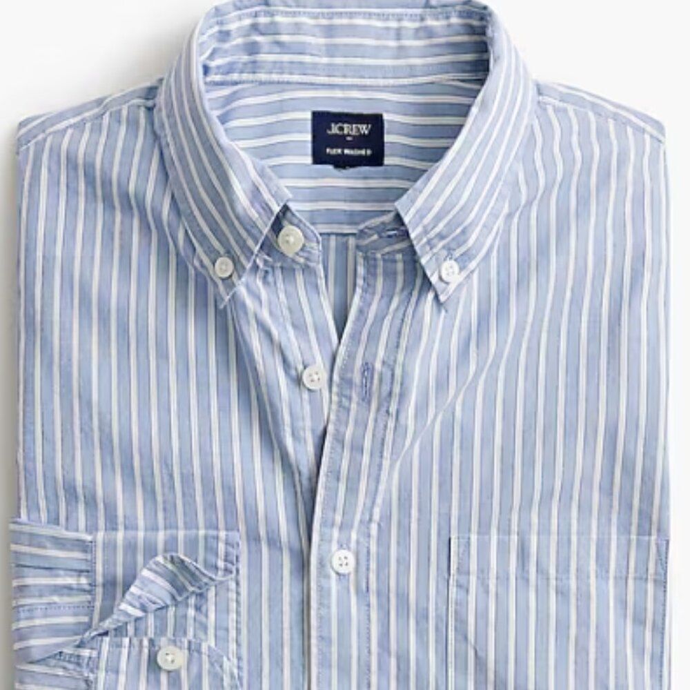 J Crew Men's Classic Flex Casual Shirt Button Front Stretch Cotton Tops XL $89